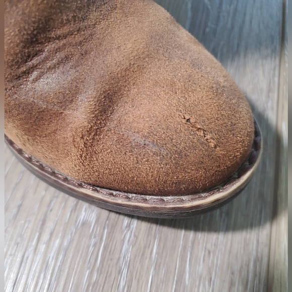 Sophie17 girls Chestnut brown faux suede, tassel/heel boho bootie Size 1 - Picture 8 of 16